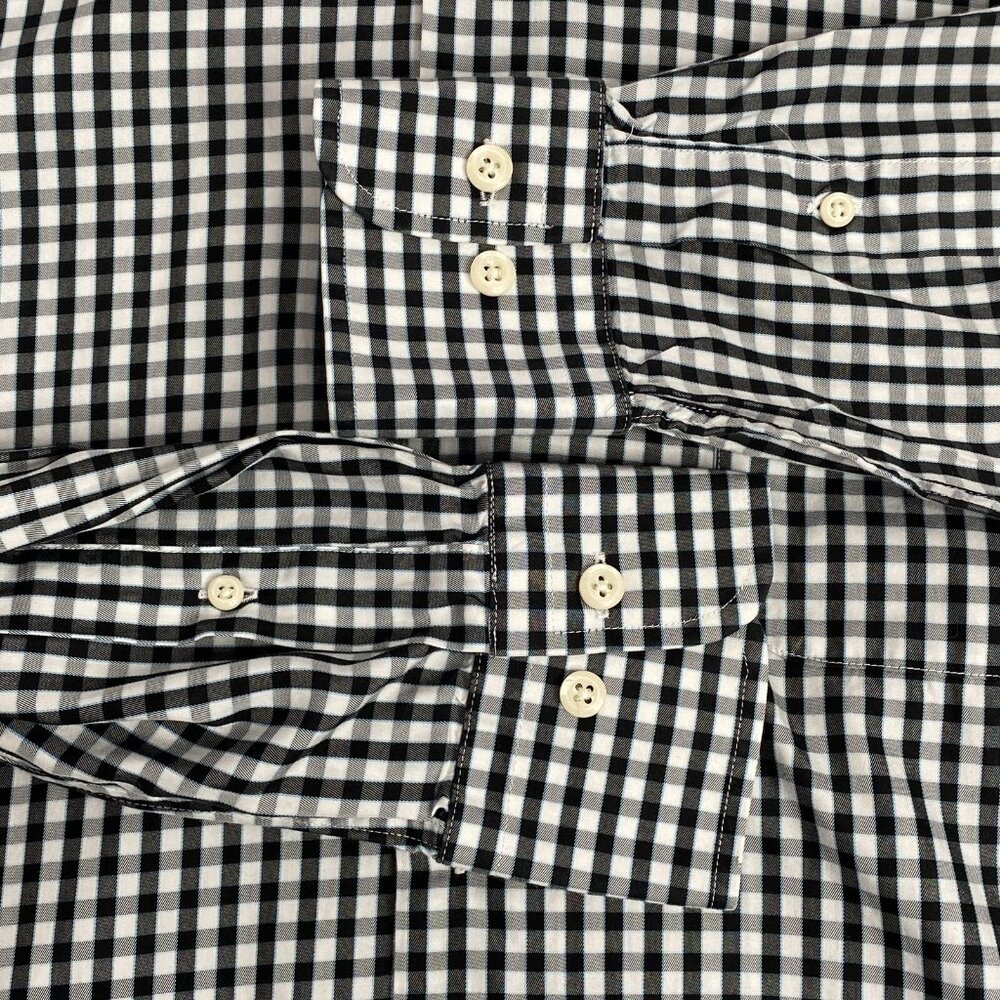 Peter Millar Crown Soft Black Check Shirt Men’s Medium Long Sleeve Button Down - Picture 7 of 14